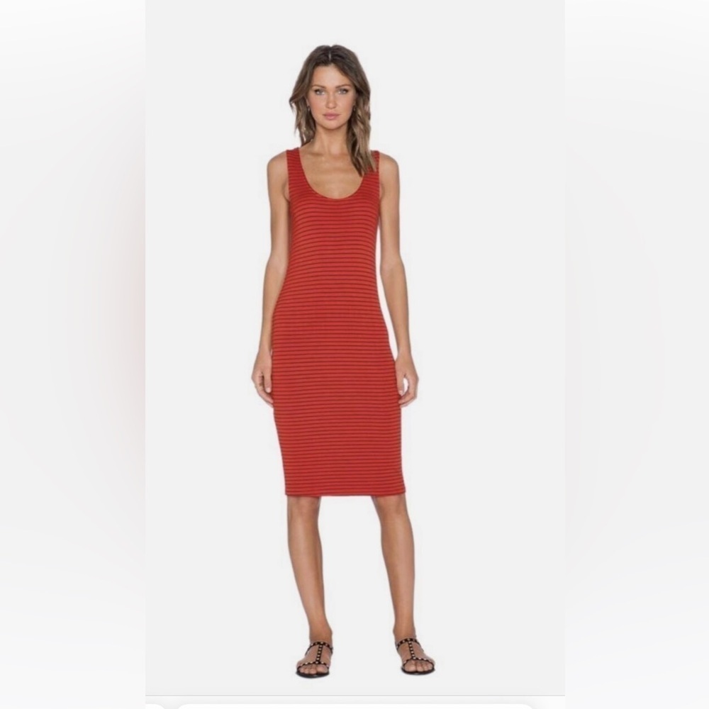 Anthropologie splendid Striped Red Sleeveless Jersey Dress